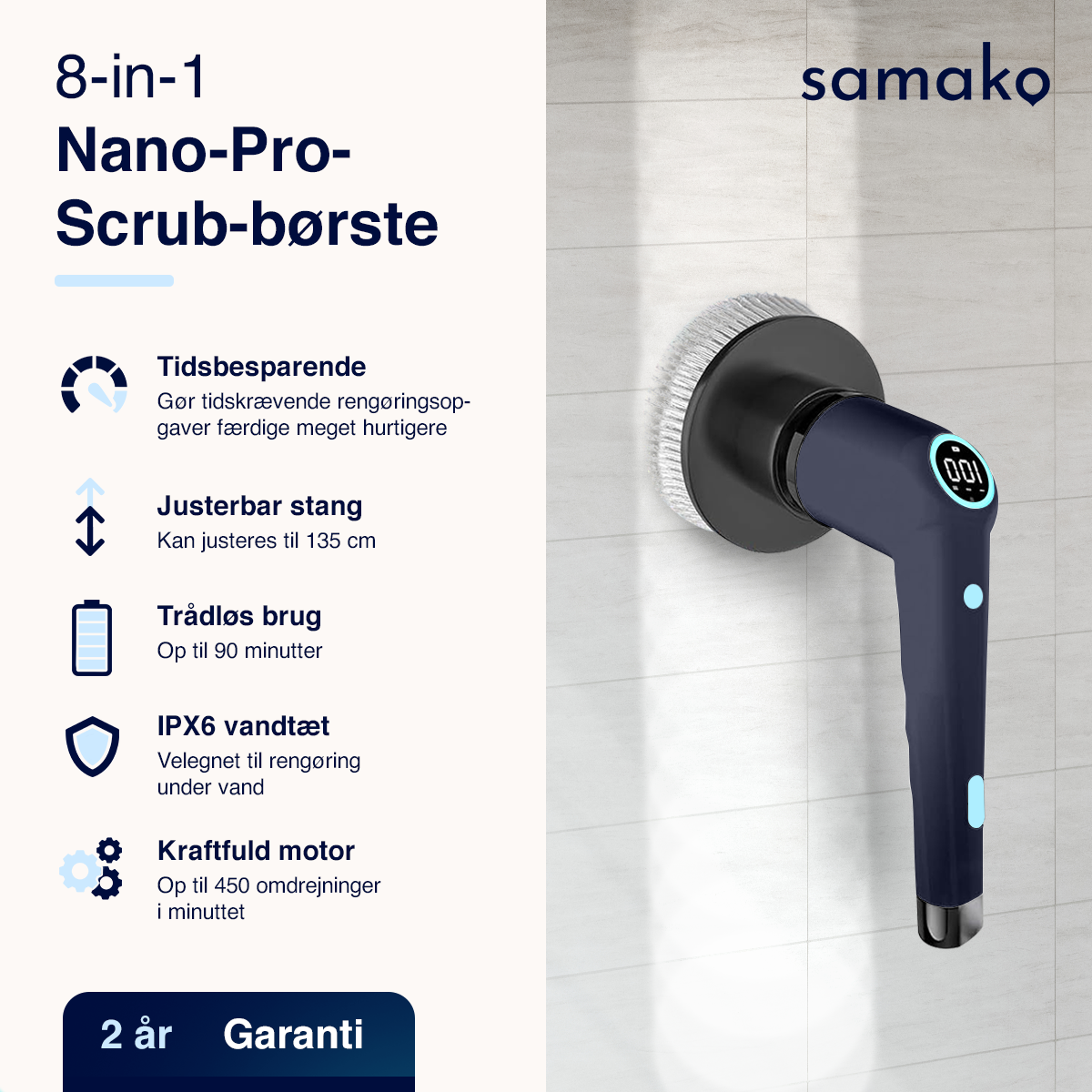 NanoPro elektrisk skrubbebørste